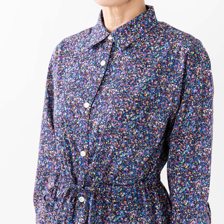 （レディース）LIBERTY FABRICS  NO.b019 リバティプリント リバティ ワンピース   ＜SEA SALT シーソルト＞
