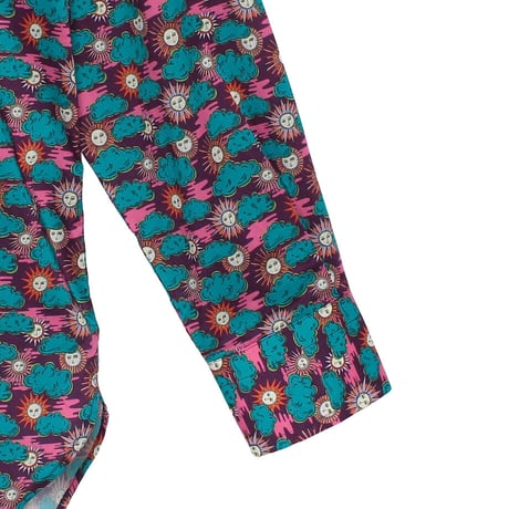 LIBERTY FABRICS  NO. 102 リバティプリント リバティ リバティシャツ   ドレスシャツ  ＜FOLLOW THE SUN / フォロー・ザ・サン/パープル系 ＞