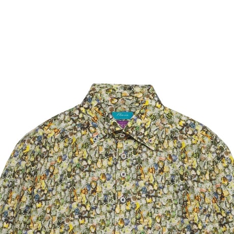 LIBERTY FABRICS  NO117. リバティプリント リバティ リバティシャツ   ドレスシャツ  ＜Alexandra  アレクサンドラ＞グリーン系