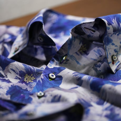 LIBERTY FABRICS　NO.36 リバティプリント  ドレスシャツ リバティシャツ  ＜Paper Petals/ペーパー・ペタルス＞