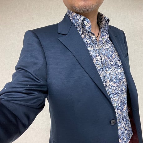 LIBERTY FABRICS　NO.17 リバティプリント  ドレスシャツ リバティシャツ  ＜ Strawberry thief / ストロベリーシーフ ＞