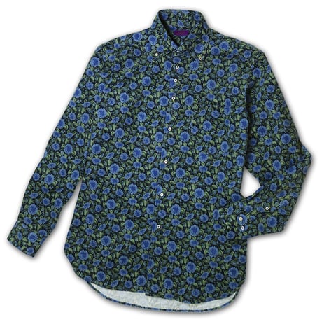 LIBERTY FABRICS　NO.44  リバティプリント  ドレスシャツ リバティシャツ  コーデュロイ　＜ Synchronise / シンクロナイズ＞