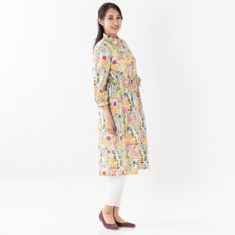 （レディース）LIBERTY FABRICS  NO.b032 リバティプリント リバティ ワンピース   ＜Tresco トレスコ イエロー系＞