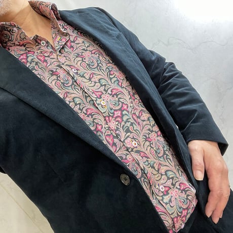 LIBERTY FABRICS　NO.27 リバティプリント  ドレスシャツ リバティシャツ  ＜ Hendrix / ヘンドリックス＞