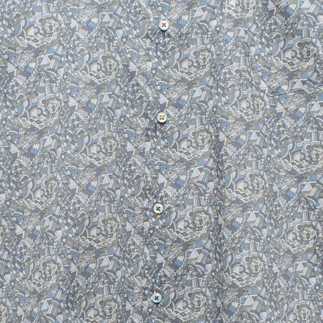 LIBERTY FABRICS　NO.50 リバティプリント  ドレスシャツ リバティシャツ  ＜ Brave Noah / ブレイブノア　グレー系＞