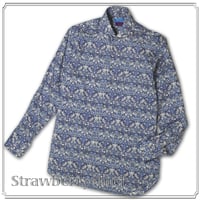LIBERTY FABRICS　NO.17 リバティプリント  ドレスシャツ リバティシャツ  ＜ Strawberry thief / ストロベリーシーフ ＞