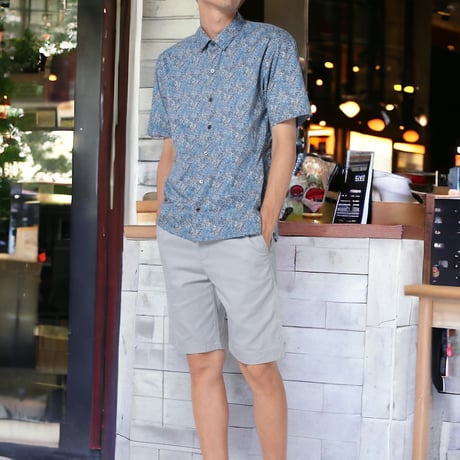 LIBERTY FABRICS　NO.69 リバティプリント  半袖シャツ リバティシャツ  ＜ Aubrey Forest / オーブリ―・フォレスト ＞