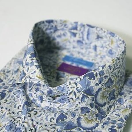 LIBERTY FABRICS　NO.22  リバティプリント  ドレスシャツ リバティシャツ  ＜ Lodden / ロデン＞