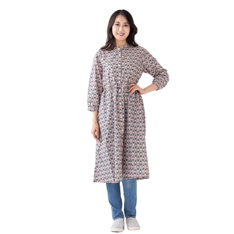 （レディース）LIBERTY FABRICS  NO.b010 リバティプリント リバティ ワンピース   ＜LOTUS LOVE ロータス ラブ ピンク系＞