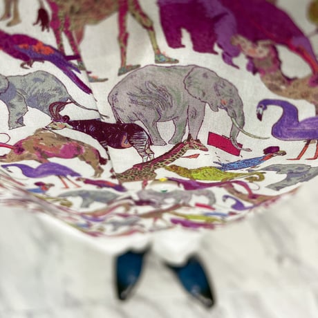 LIBERTY FABRICS　NO.06 リバティプリント リバティシャツ  ドレスシャツ　＜ Cue for the Zoo / キュー・フォー・ザ・ズー＞
