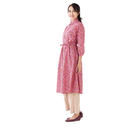 （レディース）LIBERTY FABRICS  NO.b015 リバティプリント リバティ ワンピース   ＜ARRIETTY VIOLET アリエッティ・バイオレット＞