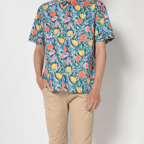 LIBERTY FABRICS　NO.75 リバティプリント  半袖シャツ リバティシャツ  ＜Summer Fruits　サマーフルーツ＞