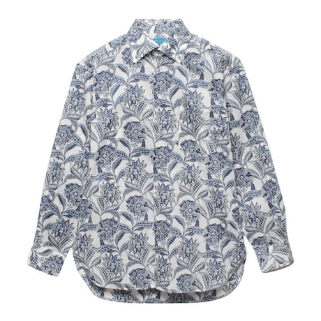LIBERTY FABRICS　 NO.60 リバティプリント  ドレスシャツ リバティシャツ  ＜ Floral Chintz / フローラル チンツ　ホワイト系 ＞
