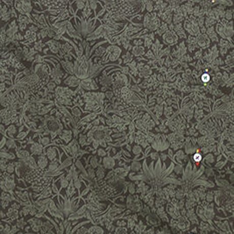 LIBERTY FABRICS　NO.42 リバティプリント  ドレスシャツ リバティシャツ  ＜ Strawberry Meadow / ストロベリーメドウ ＞　【ブラウン×モカ】