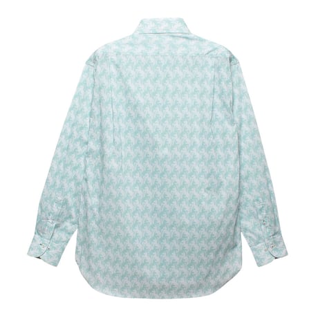 LIBERTY FABRICS　 NO.53 リバティプリント  ドレスシャツ リバティシャツ  ＜Unicorn Puzzle / ユニコーンパズル　ミント系＞