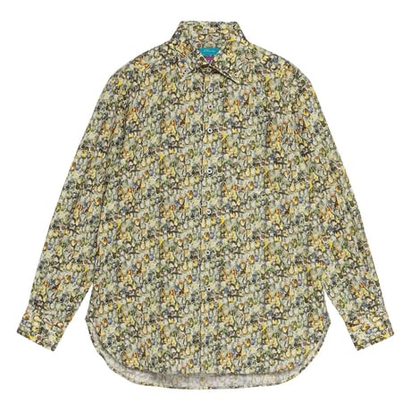 LIBERTY FABRICS  NO117. リバティプリント リバティ リバティシャツ   ドレスシャツ  ＜Alexandra  アレクサンドラ＞グリーン系