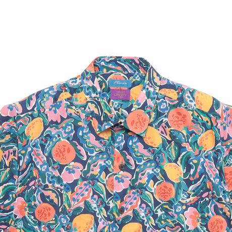 LIBERTY FABRICS　NO.75 リバティプリント  半袖シャツ リバティシャツ  ＜Summer Fruits　サマーフルーツ＞