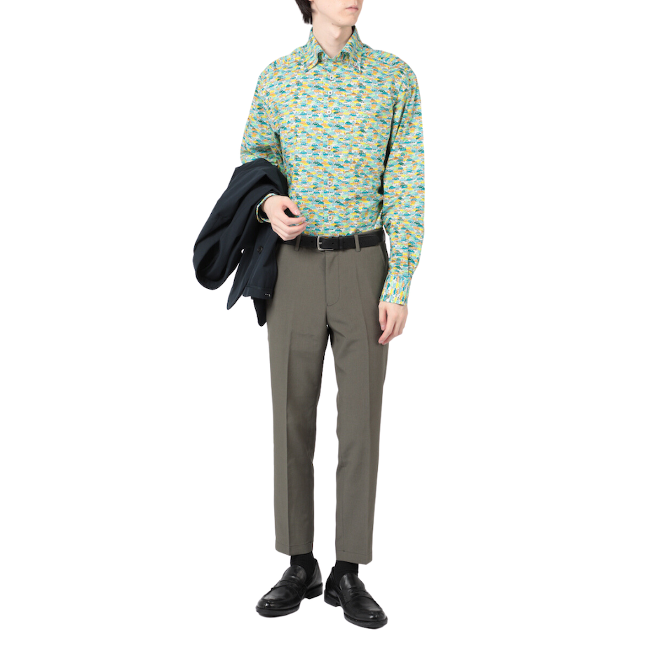 Estnation リバティ　Liberty 緑　シャツ Estnation リバティLiberty 緑シャツ