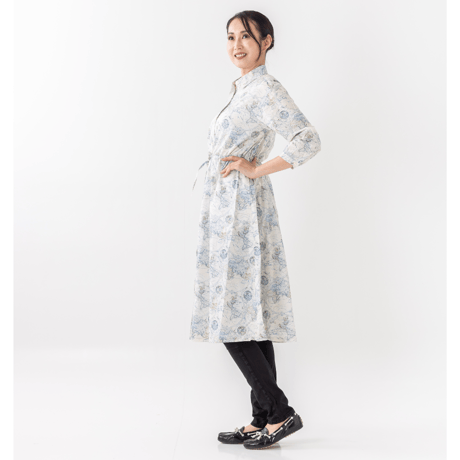 LIBERTY FABRICS  NO.b1534-world リバティプリント リバティ ワンピース   ＜Around the world アラウンド・ザ・ワールド＞