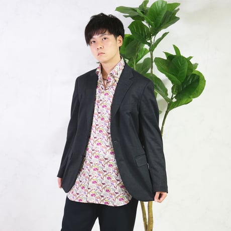 LIBERTY FABRICS　NO.06 リバティプリント リバティシャツ  ドレスシャツ　＜ Cue for the Zoo / キュー・フォー・ザ・ズー＞