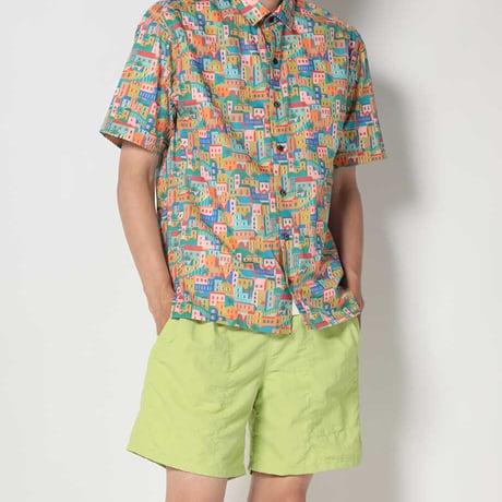 LIBERTY FABRICS　NO.74 リバティプリント  半袖シャツ リバティシャツ  ＜Patchwork Coast　パッチワーク コースト＞