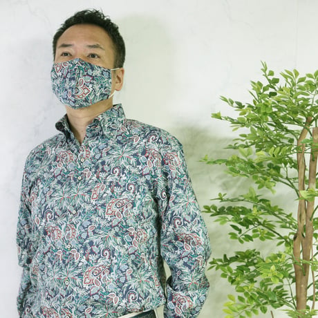 LIBERTY FABRICS　NO.21  リバティプリント  ドレスシャツ リバティシャツ  ＜Far Away Paisley / ファー・アウェイ・ペイズリー＞