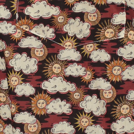LIBERTY FABRICS  NO. 101 リバティプリント リバティ リバティシャツ   ドレスシャツ  ＜FOLLOW THE SUN / フォロー・ザ・サン/ブラック系 ＞