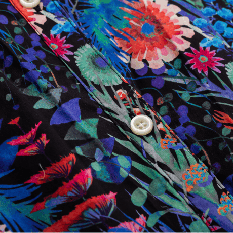 （レディース）LIBERTY FABRICS  NO.b033 リバティプリント リバティ ワンピース   ＜Tresco トレスコ 黒系＞