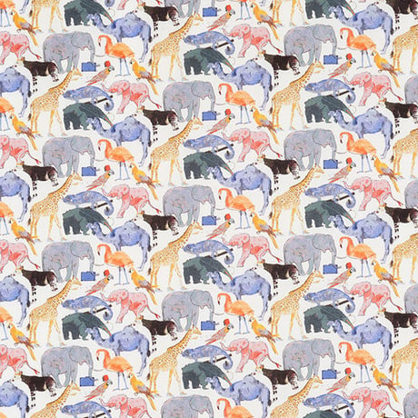 LIBERTY FABRICS　NO.05 リバティプリント リバティシャツ   ドレスシャツ ＜ Cue for the Zoo / キュー・フォー・ザ・ズー＞