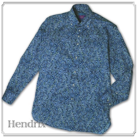 LIBERTY FABRICS　NO.26 リバティプリント  ドレスシャツ リバティシャツ  ＜Hendrix / ヘンドリックス ＞【ブルー】