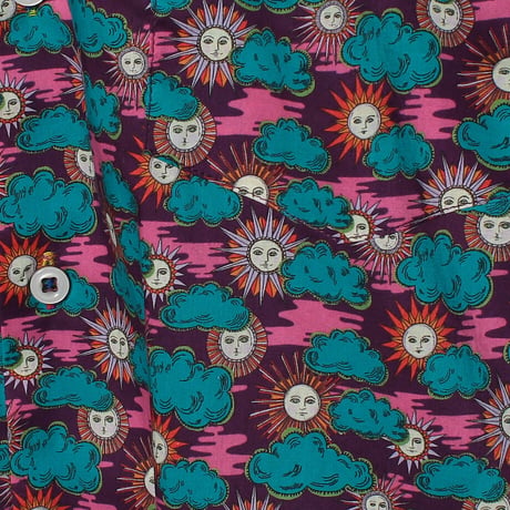 LIBERTY FABRICS  NO. 102 リバティプリント リバティ リバティシャツ   ドレスシャツ  ＜FOLLOW THE SUN / フォロー・ザ・サン/パープル系 ＞