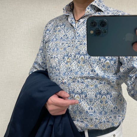 LIBERTY FABRICS　NO.22  リバティプリント  ドレスシャツ リバティシャツ  ＜ Lodden / ロデン＞