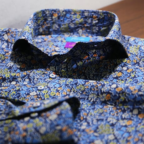 LIBERTY FABRICS　NO.24 リバティプリント  ドレスシャツ リバティシャツ  ＜ Alicia Bell / アリシア・ベル＞
