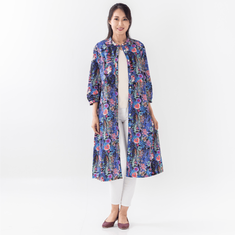 （レディース）LIBERTY FABRICS  NO.b033 リバティプリント リバティ ワンピース   ＜Tresco トレスコ 黒系＞
