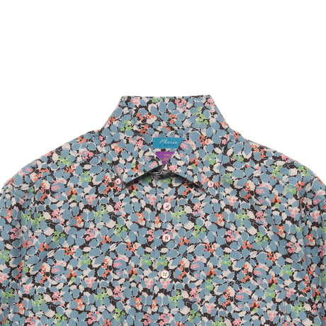 LIBERTY FABRICS  NO. 77 リバティプリント  ドレスシャツ リバティシャツ  ＜Leila レイラ＞