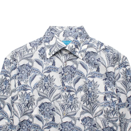 LIBERTY FABRICS　 NO.60 リバティプリント  ドレスシャツ リバティシャツ  ＜ Floral Chintz / フローラル チンツ　ホワイト系 ＞