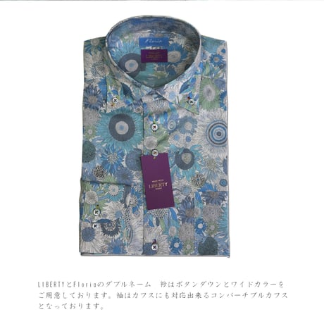 LIBERTY FABRICS　NO.13  リバティプリント  ドレスシャツ リバティシャツ  ＜ Small Susanna / スモール スザンナ＞