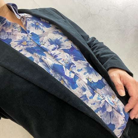 LIBERTY FABRICS　NO.36 リバティプリント  ドレスシャツ リバティシャツ  ＜Paper Petals/ペーパー・ペタルス＞
