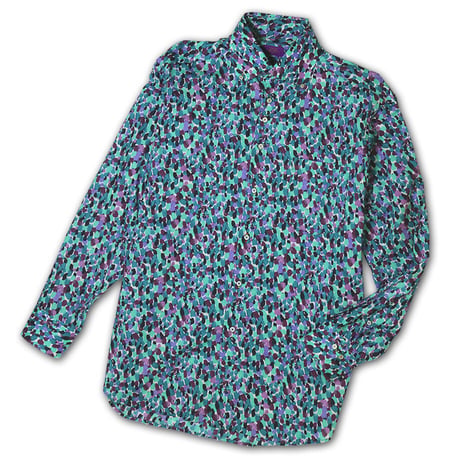 LIBERTY FABRICS　NO.18  リバティプリント  ドレスシャツ リバティシャツ  ＜ Morning Dew / モーニング・デュー＞【グリーン】