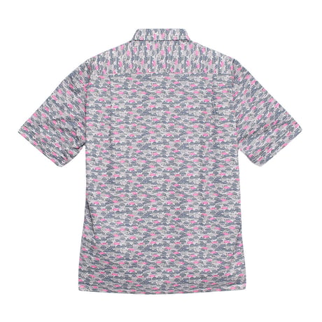 LIBERTY FABRICS　NO.111 リバティプリント  半袖シャツ リバティシャツ ＜CARS NEON / カーズ・ネオン / グレー系＞
