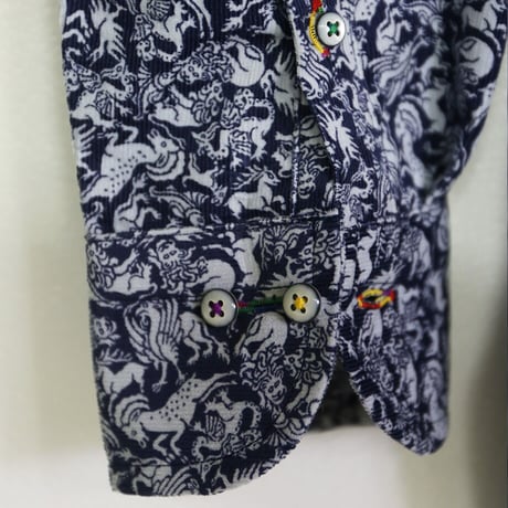 LIBERTY FABRICS　 NO.46 リバティプリント  ドレスシャツ リバティシャツ  コーデュロイ　＜  Mythical Quest / ミシカル・クエスト ＞