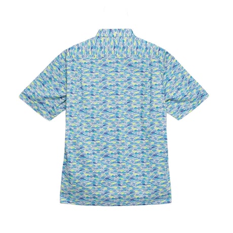 LIBERTY FABRICS　NO.110 リバティプリント  半袖シャツ リバティシャツ ＜CARS NEON /カーズ・ネオン / ブルー系＞