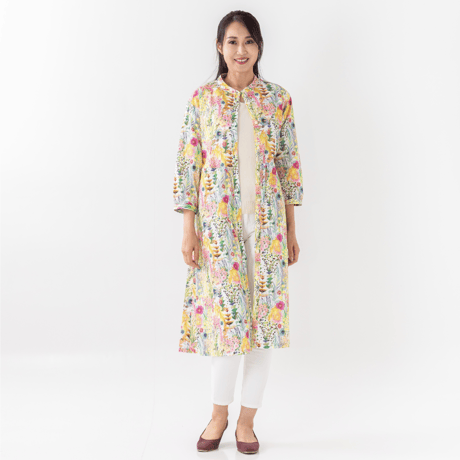 （レディース）LIBERTY FABRICS  NO.b032 リバティプリント リバティ ワンピース   ＜Tresco トレスコ イエロー系＞