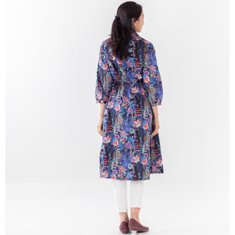 （レディース）LIBERTY FABRICS  NO.b033 リバティプリント リバティ ワンピース   ＜Tresco トレスコ 黒系＞