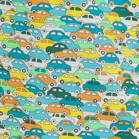 LIBERTY FABRICS  NO. 105 リバティプリント リバティ リバティシャツ   ドレスシャツ  ＜CARS NEON /カーズ ネオン / グリーン系＞