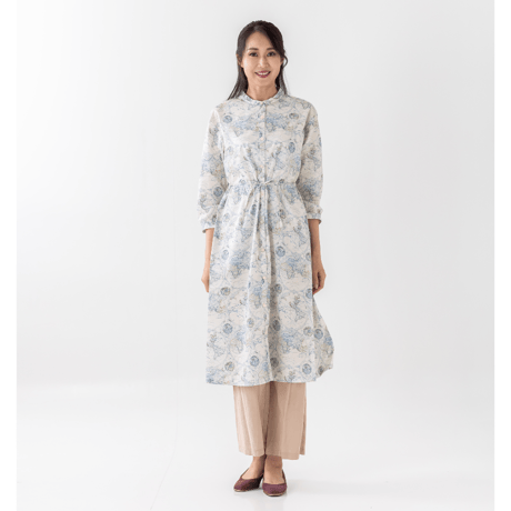 LIBERTY FABRICS  NO.b1534-world リバティプリント リバティ ワンピース   ＜Around the world アラウンド・ザ・ワールド＞