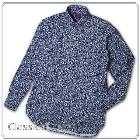 LIBERTY FABRICS　 NO.46 リバティプリント  ドレスシャツ リバティシャツ  コーデュロイ　＜  Mythical Quest / ミシカル・クエスト ＞