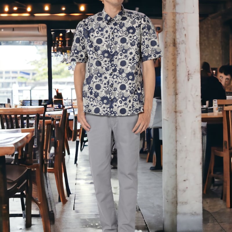 ナンバーナイン　リバティ柄　半袖シャツ　サイズ2 LIBERTY FABRICS NO.63 リバティプリント 半袖シャツ リバティシャツ