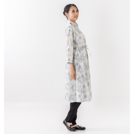 LIBERTY FABRICS  NO.b1534-world リバティプリント リバティ ワンピース   ＜Around the world アラウンド・ザ・ワールド＞