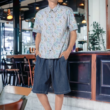 LIBERTY FABRICS　NO.70 リバティプリント  半袖シャツ リバティシャツ  ＜ Deco Paisley / デコペイズリー＞